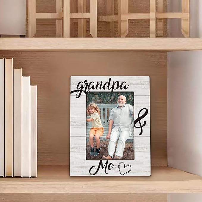 Fathers Day Grandpa Picture Frames - Grandfather Photo Frame, Grandpas Gifts for Father's Day Birthday from Grandkids, Grandpa and Me Grandfather Picture Photo Frames for Home Bedroom Decor, 5x7