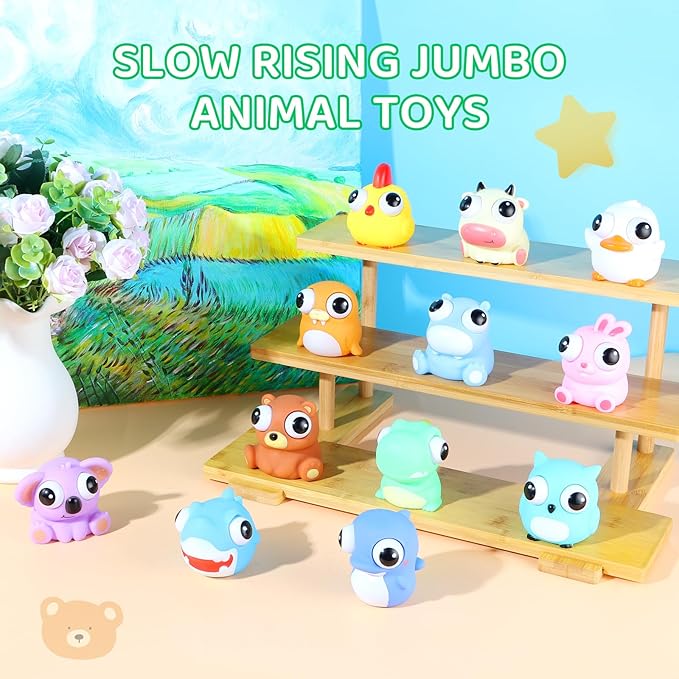 12 PCS Squeeze Toys Eye Popping Squeeze Toy Fidget Toys for Kids Party Favors for Kids 4-8 Back to School Gifts for Easter Basket Stuffers Party Favors Gifts