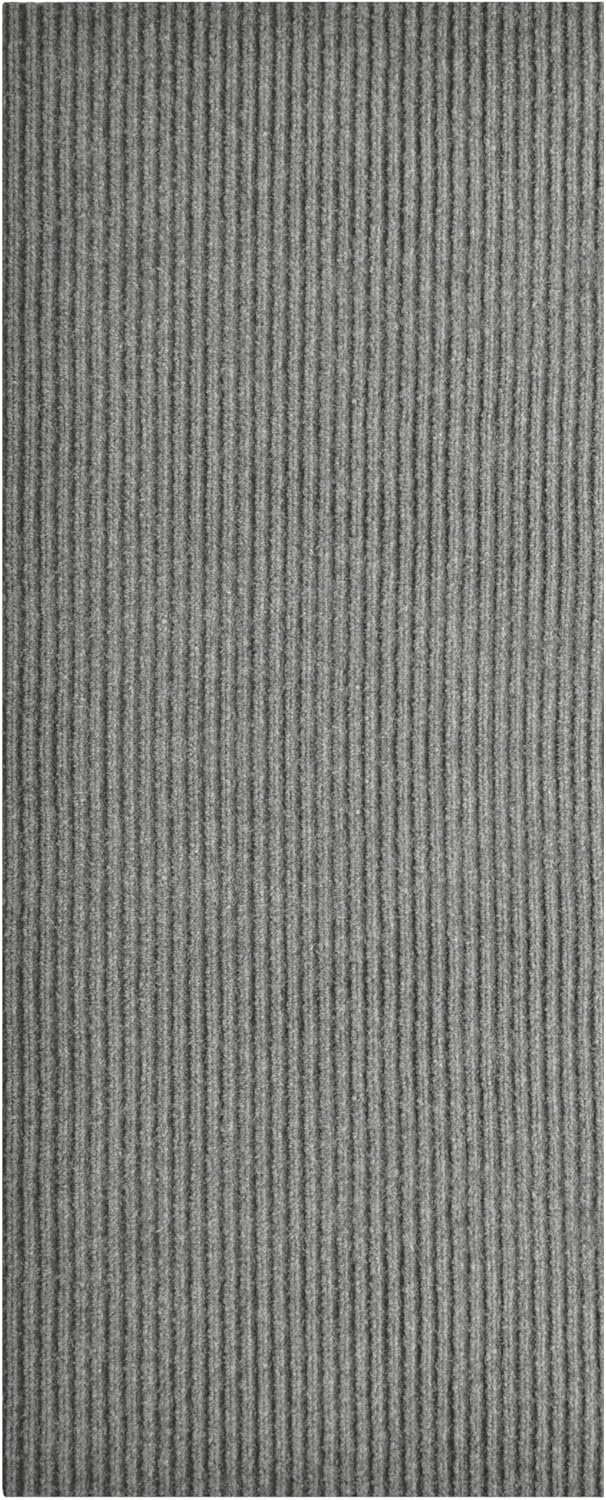 iCustomRug Spartan Weather Warrior Duty Indoor/Outdoor Utility Ribbed in 3ft,4ft,6ft Widths 70 Custom Sizes with Natural Non-Slip Rubber Backing 4'X6' in Grey