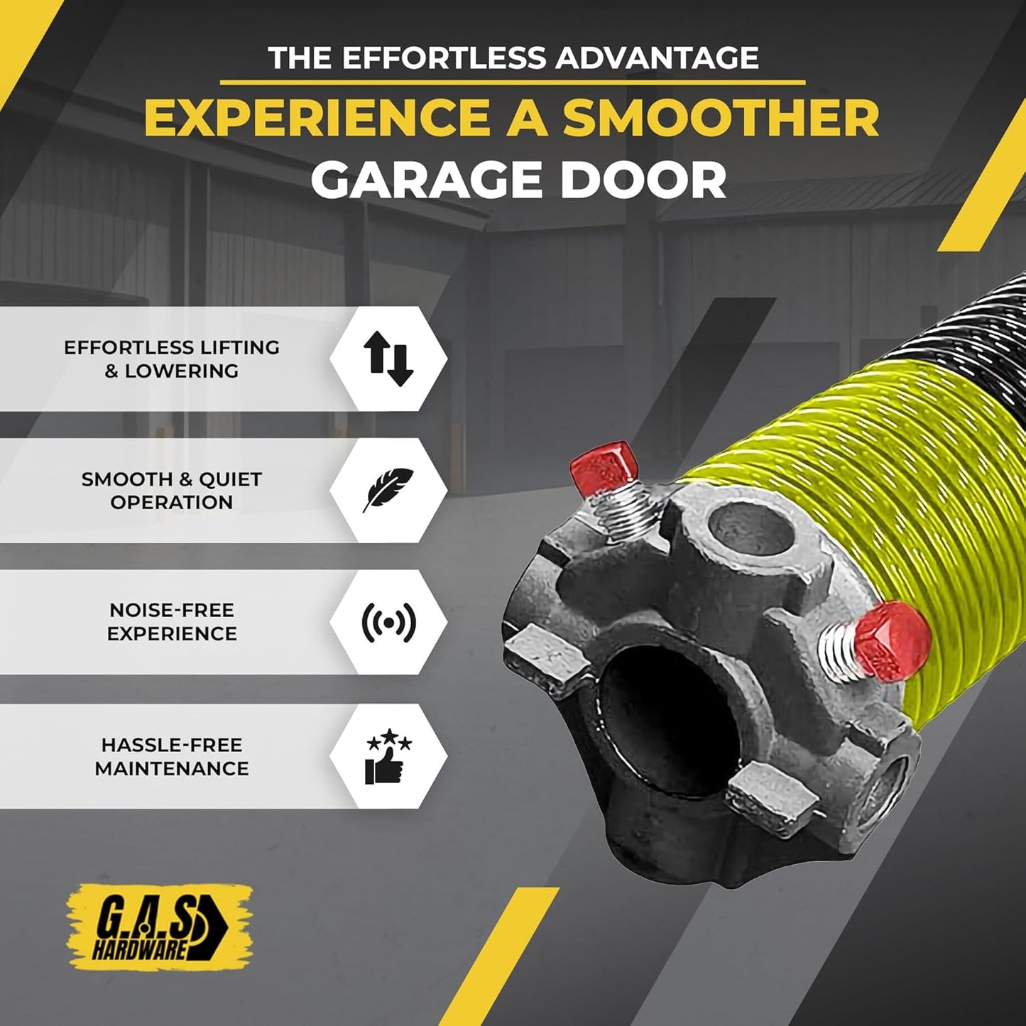 Garage Door Torsion Springs 207x2x20 Includes 1” Steel Bearing, Gloves, and Winding Bars for Left and Right Side of Garage Door Precision E-Coating 5-Year Warranty Minimum 30,000 Cycles (Pair)