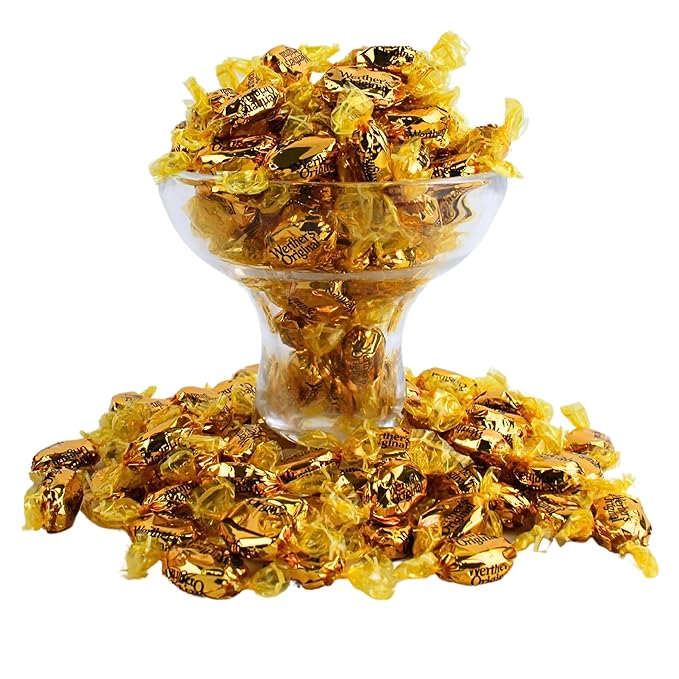 Traditional Butter Caramel Hard Candy Bulk - Werther Original Creamy Caramel Hard Candies, by Queen City Candy Cave (2 Pound)
