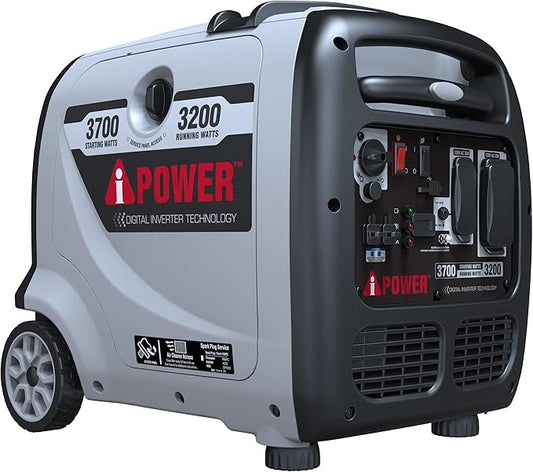 A-iPower Portable Inverter Generator, 3700W RV Ready, EPA Compliant, Portable with Telescopic Handle for Backup Home Use, Tailgating & Camping (AP3700i)