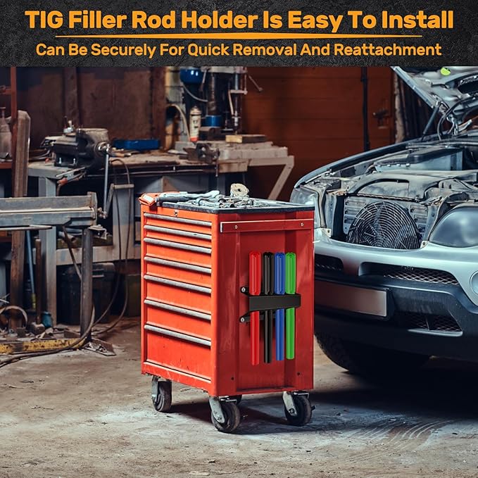 4 Slot TIG Welding Rod Holder Storage Tubes Rack Welding Filler Rod Tubes Organizer Wall Mount Container Shelf for Welder Table
