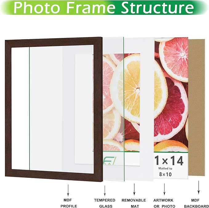 FrameWorks 2-Pack, 8x10 Matted to 5x7 Picture Frame, Mahogany – Classic Wooden Photo Frame with Tempered Glass, Modern Matte Finish for Prints, Posters, Certificates & Wall Decor – Gallery-Ready