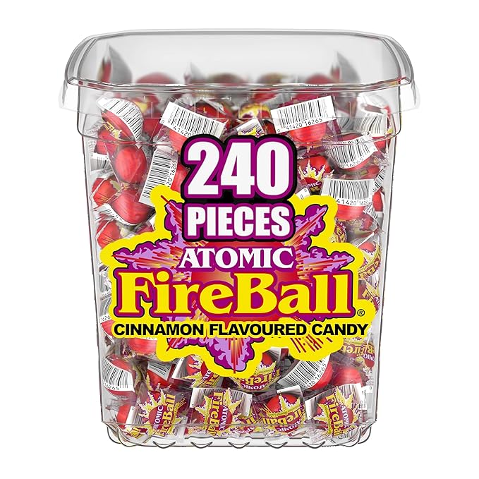 Wonka Atomic Fireball, Candy, Cinnamon Flavor, Individually Wrapped, 7.5 g (240 ct)