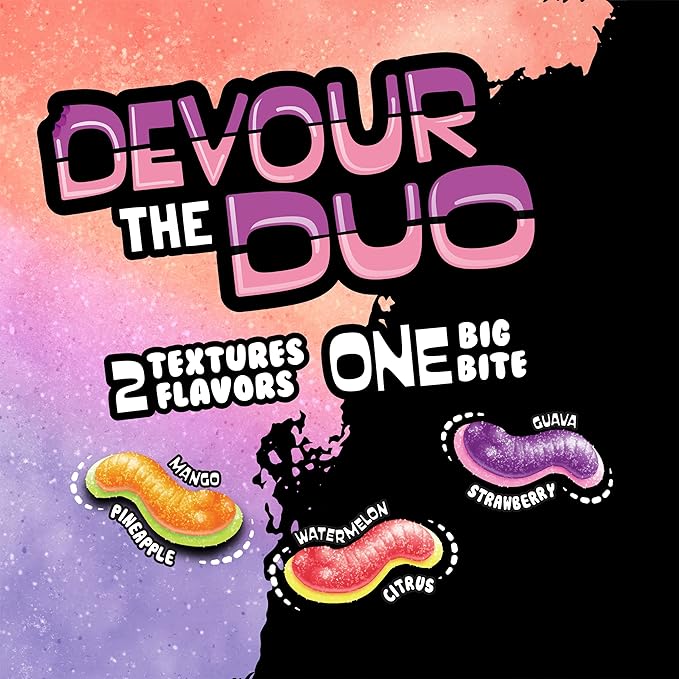 Trolli Sour Brite Duo Crawlers Candy, 3 Ounce Bags (Pack of 12)