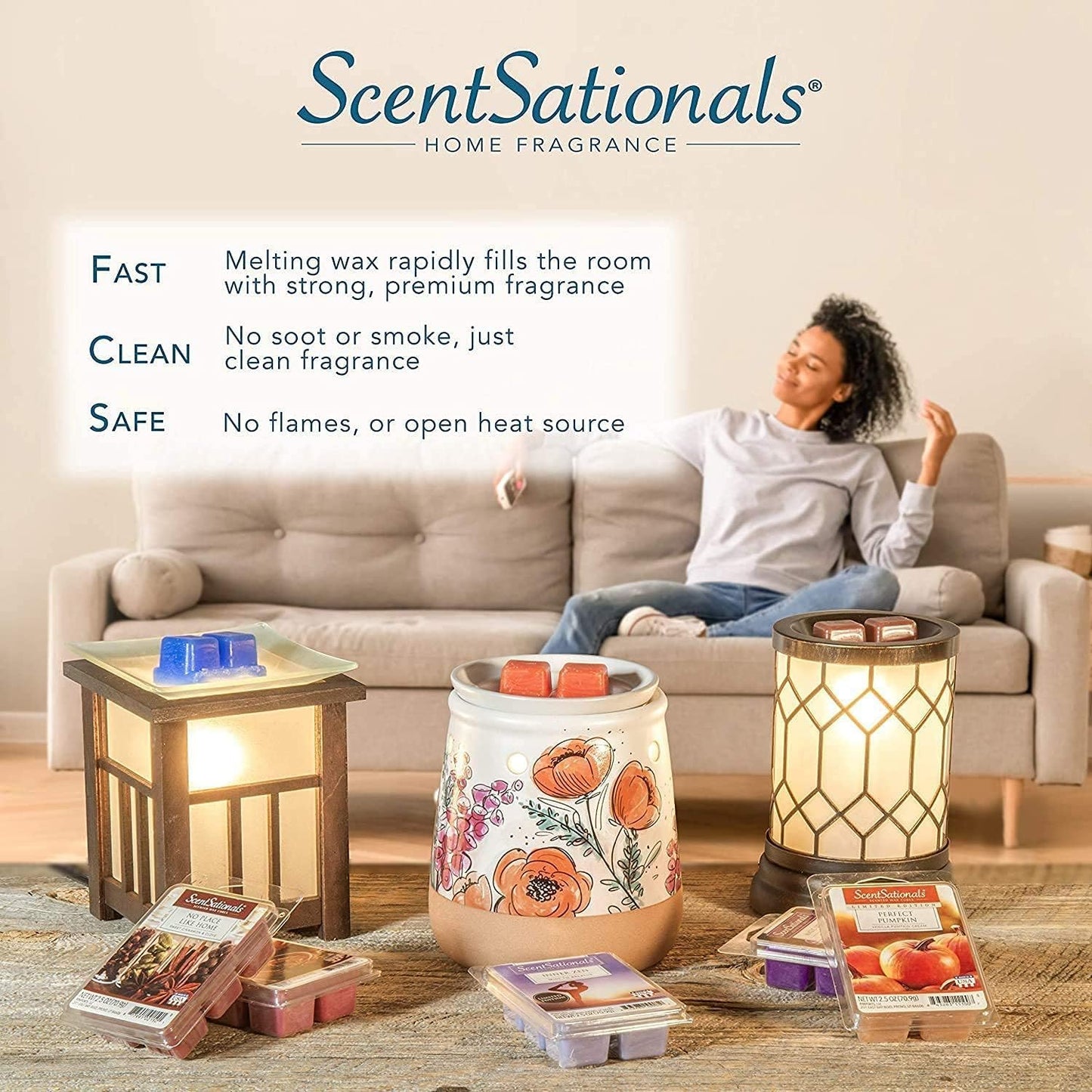 Scentsationals Wax Melts, Wax Cubes Strong Scent - Sweet Berry Cupcake - Long Lasting Scented Wax Melts for Warmer, 10oz (24-Cubes)