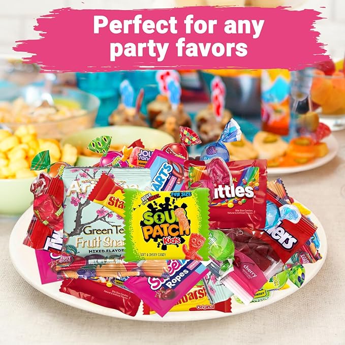 Ultimate Candy Variety Pack – 8 LB of Assorted Fruit-Flavored Candies, Chews & Gummies – Individually Wrapped – Perfect for Parties, Birthdays, Office Treats, Piñatas & Everyday Snacking