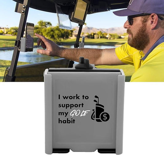 DESERT FOX GOLF Phone Caddy – Funny Quotes Golf Cart Phone Holder with Secure Strap for Hands-Free GPS & Golf Apps – Gifts for Men & Women