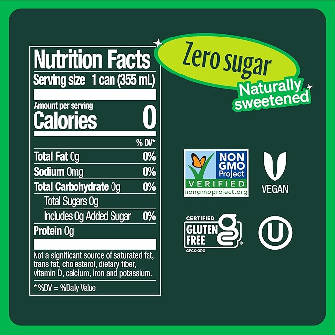 Zevia Zero Sugar Soda, Rainbow Variety Pack, 12 oz Cans (24-Pack) – Naturally Sweetened, Non-GMO Project Verified, Gluten-Free, Vegan