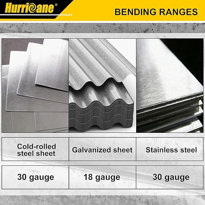 HURRICANE 12 Inch Folding Tool, Sheet Metal Bending Tools for HVAC, Duct Bender Hand Tool, Forming Metal