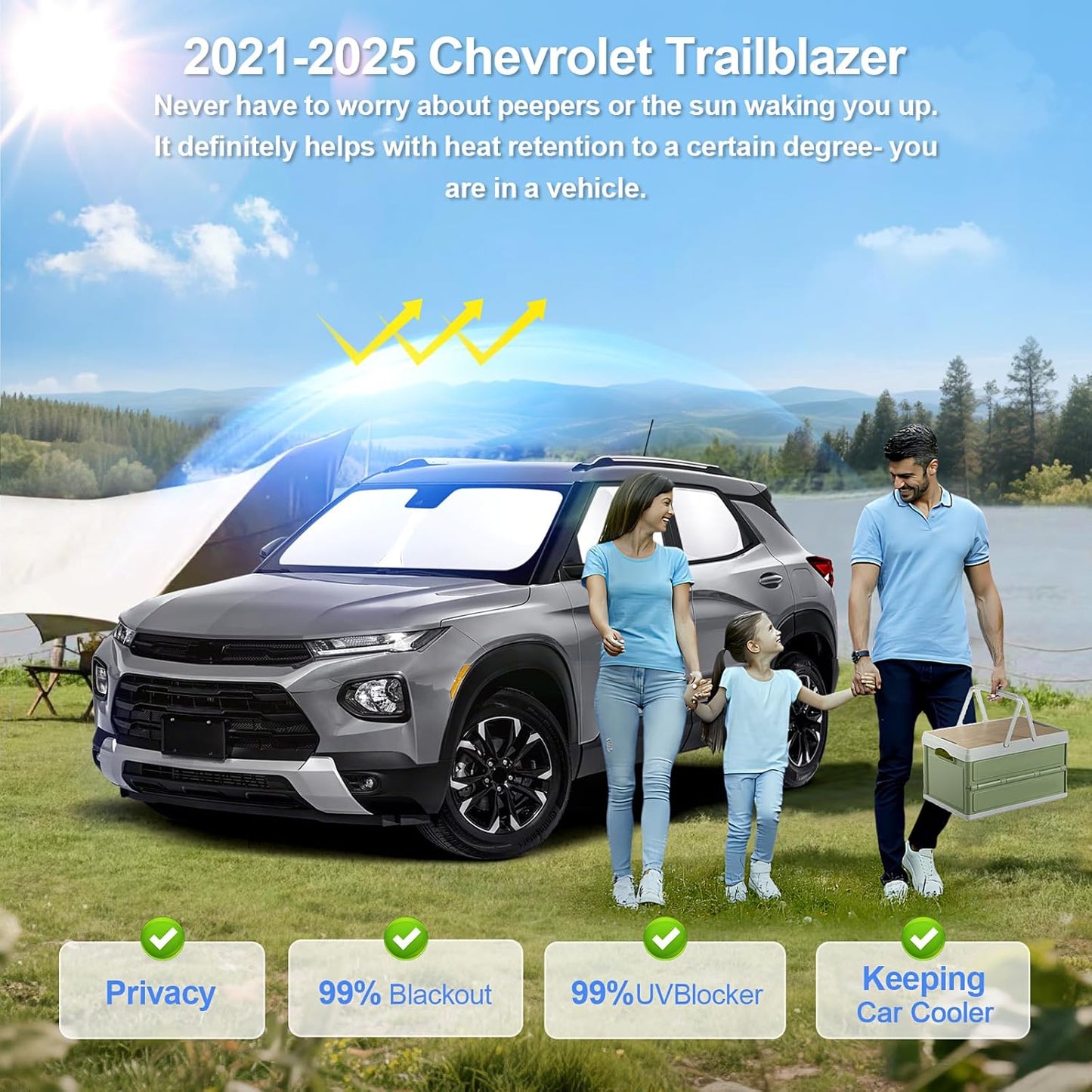 6pcs Car Window Shades for Chevrolet Trailblazer 2021-2025 Accessories,Windshield Side Rear Full Sunshade,Sun Visor UV Blocking, Privacy Protection and Blackout for Camping Outdoor