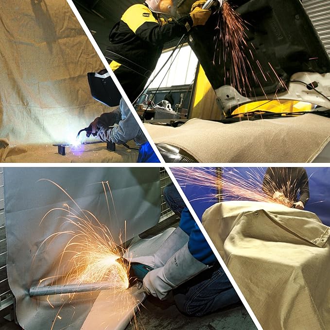 Welding Blanket, Heavy Duty Welding Blanket 6FTx8FT Large Size Fiberglass Welding Curtain