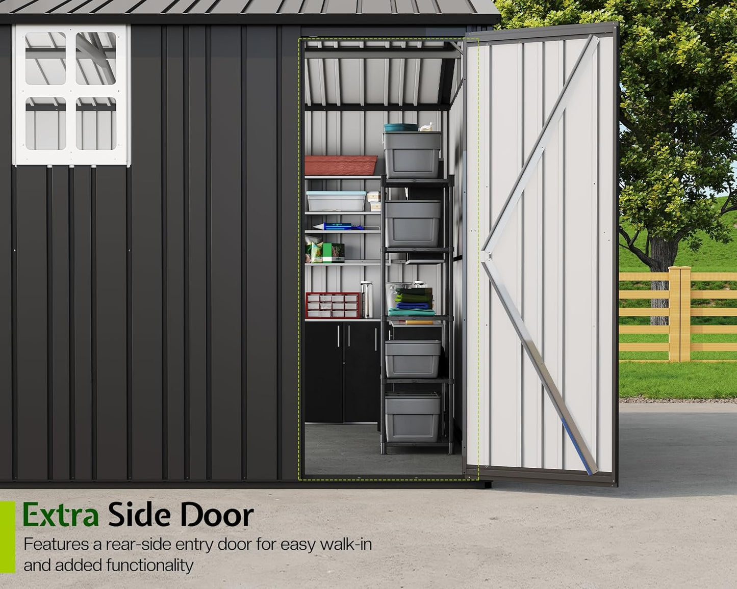 Jocisland 13.2x20.7x8.4 FT Heavy Duty Carport, Metal carport with 2 Lockable Doors & 4 Windows, Carport Canopy for for Car, Truck, Garbage Can, Tool, Lawnmower, Grey