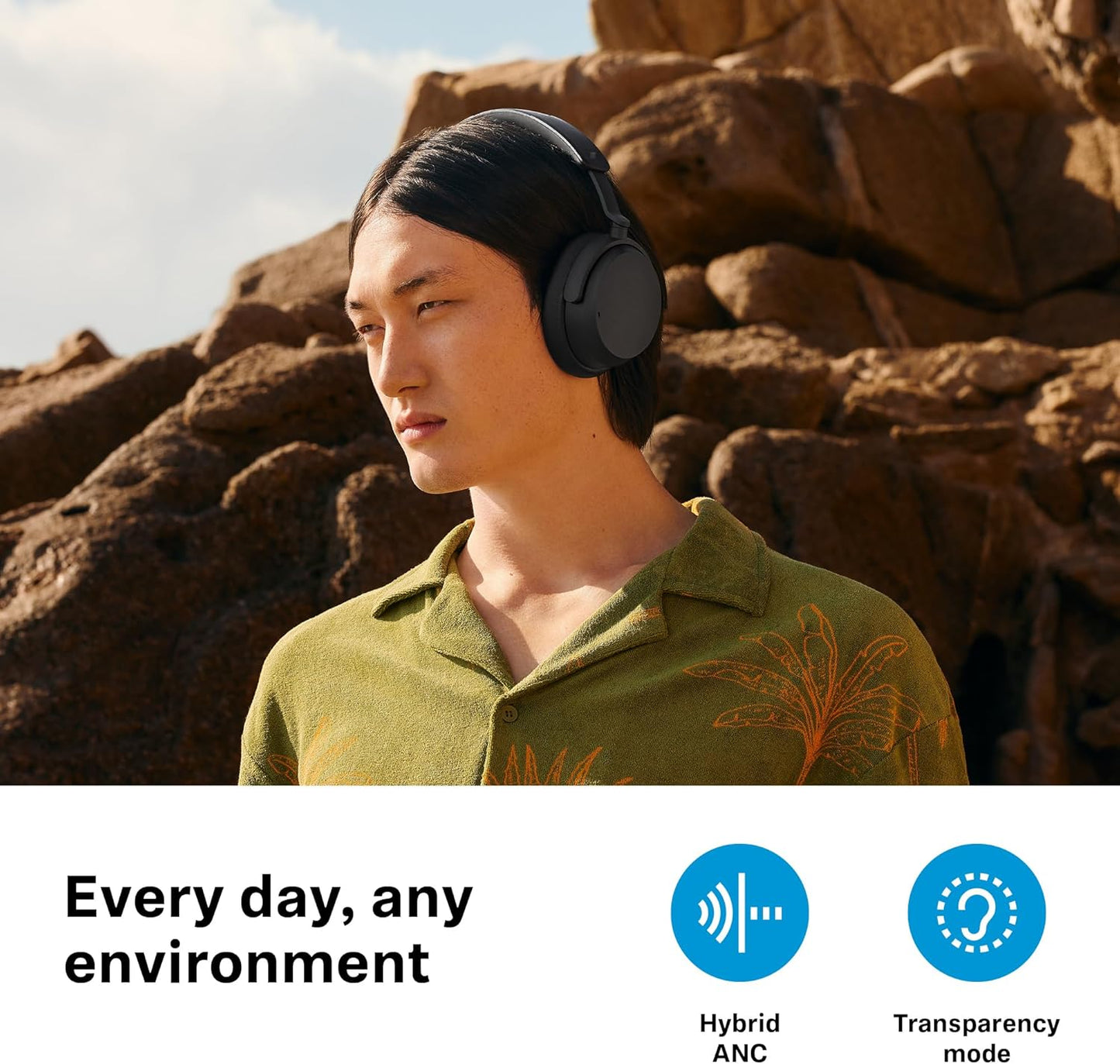 Sennheiser ACCENTUM Wireless Bluetooth Headphones - 50-Hour Battery Life, Audio, Hybrid Noise Cancelling (ANC), All-Day Comfort, Black