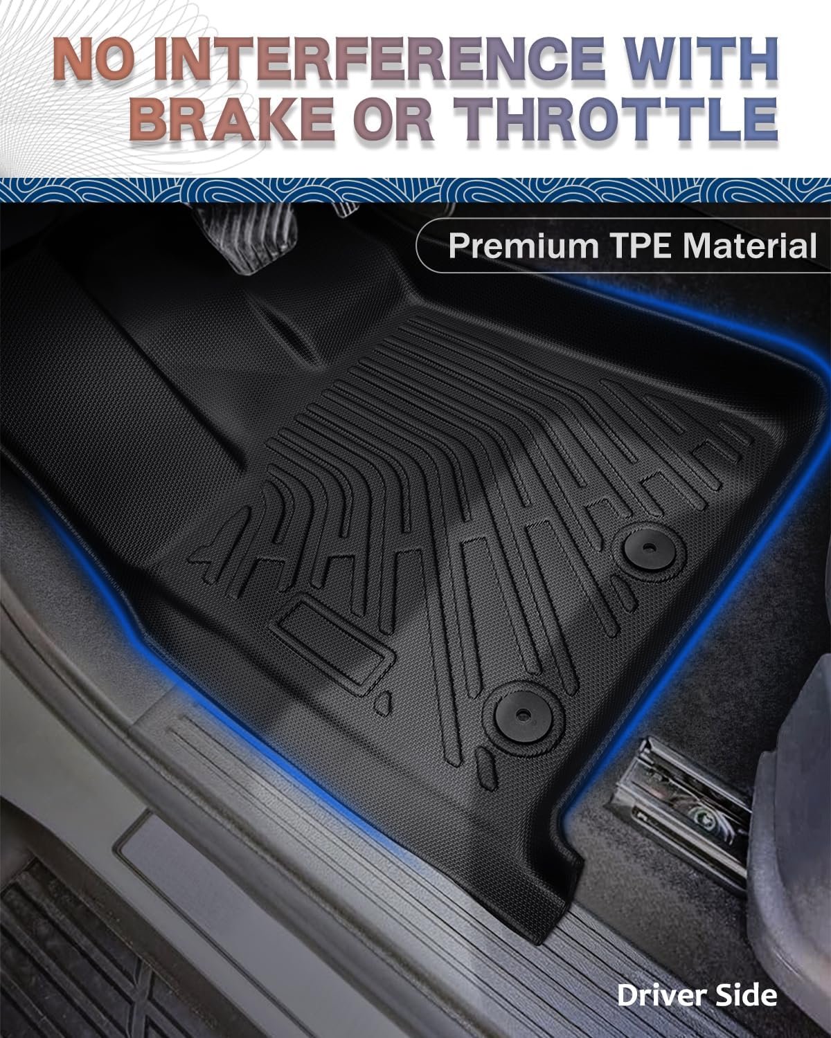 Icyhaws® Floor Mats & Cargo Liner for Nissan Armada/Infiniti QX80 2025 7 Seats, All-Weather TPE Waterproof Carpet Car Liner Anti-Slip Tech Front/Rear/Third Row Automotive Accessories for Nissan/QX80