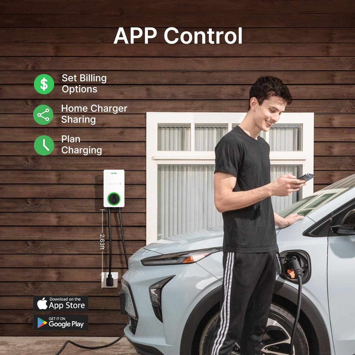 Autel MaxiCharger Level 2 EV Charger up to 40Amp, 240V, Indoor/Outdoor Fast Electric Vehicle Charging Station with Flexible 25-Foot Cable, NEMA 14-50 Plug (White)