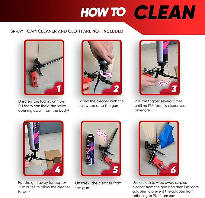 Luft Professional Expanding Foam Spray Gun (40 Insulation Guns + 360 Extenders) PU Insulating Applicator Heavy Duty Metal Body Dispensing Foam Gun Suitable for Caulking, Filling, Sealing (40 Pack)