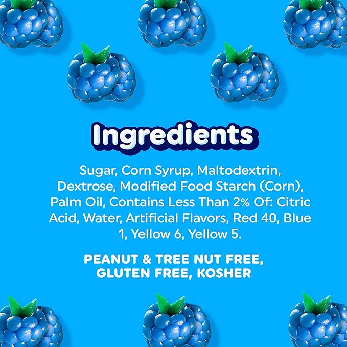 Airheads Candy, Blue Raspberry Flavor, Individually Wrapped Full Size Bars, Taffy, Non Melting, Party, Pack of 36 Bars