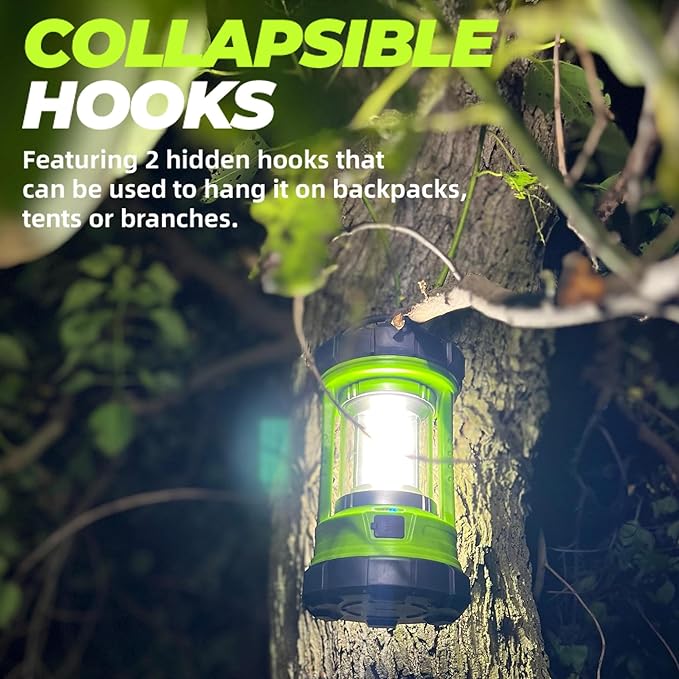 Camping Lantern 3000LM, LED Lanterns for Power Outages with 4400mAh Phone Charger, Impact-Resistant Rechargeable Lantern, 5 Light Modes Waterproof Lantern for Hurricane Emergency