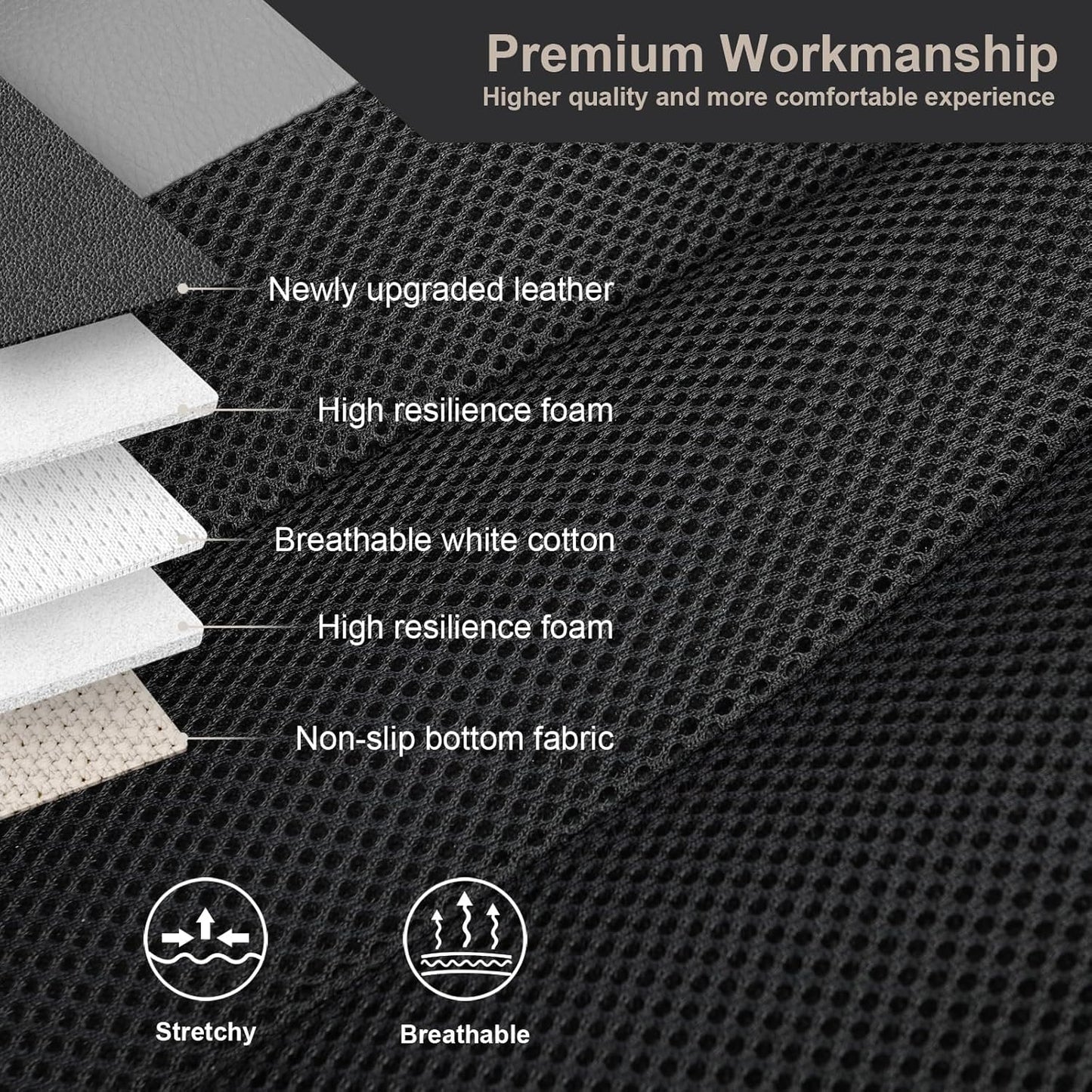 GIANT PANDA Front Car Seat Cover Custom Fit Toyota, 3D Air Mesh Car Seat Covers for Toyota Rav4 Camry Highlander Corolla Prius 2-Pack (Gray)