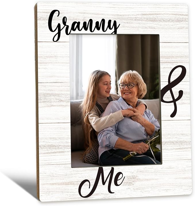 Granny Gifts Picture Frame 5x7, Grandma Photo Frame, Mothers Day Christmas Birthday Gifts for Grandma from Grandkids, Granny and Me Wooden Picture Photo Frames for Desk Home Room Decor