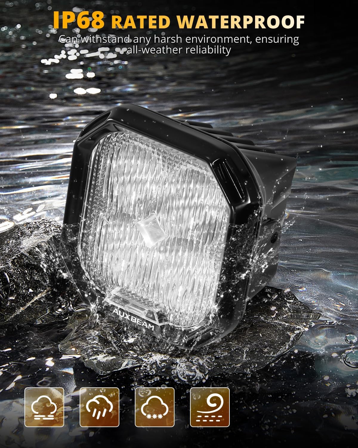 Auxbeam Color Play Series SAE Fog Lights, 3 Inch LED Fog Lights with White DRL & Turn Signal for Ford Honda Nissan Subaru Acura Lexus Toyota, No Brackets Included, Pair