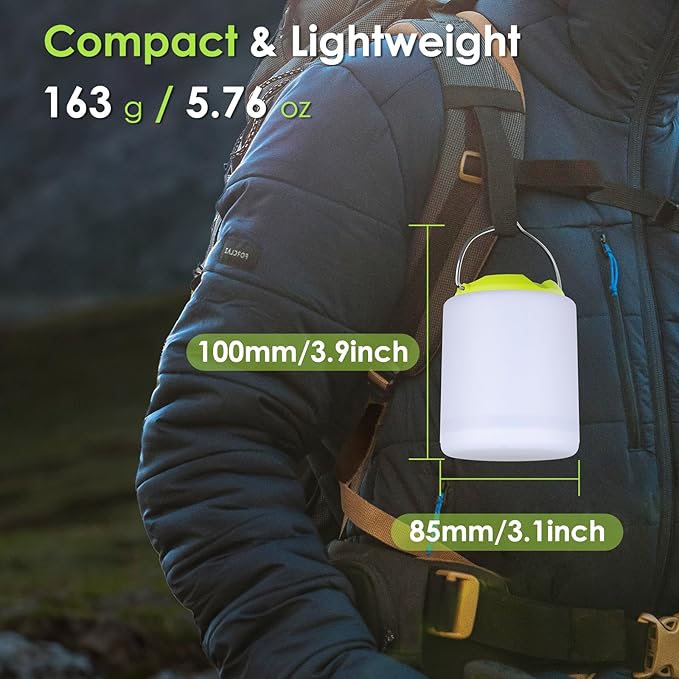 LED Camping Lantern, Rechargeable Camping Light, 4 Modes Outdoor Flashlights Lanterns with 1000LM, Water Resistant Portable Emergency Camp Light for Hurricane Hiking Survival Kits - Green