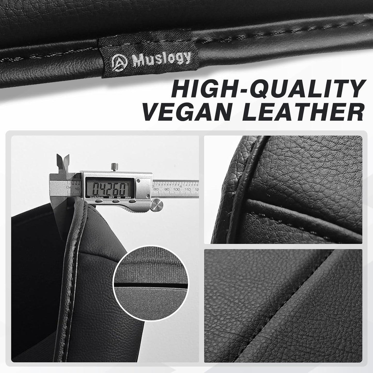 Muslogy Center Console Armrest Cover Compatible with Dodge Ram1500/2500/3500 2013-2018 Comfort Armrest Pad Arm Rest Cushion Vegan Leather Protector Regular Thick(Bucket Seat ONLY)