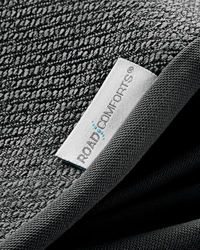 Road Comforts Car Seat Covers for Front Seat, High Back Heavy Duty Breathable Flax Seat Protector, Airbag, Not Seat Belt Compatible, Washable Seat Cover Fits for Most Cars, Trucks, SUVs, Vans Black