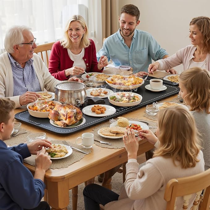 Warming Mat For Food Extra Large Food Warming Mat 36"X16" Warming Trays For Buffets Party Roll Up Food Warmers For Parties Buffet 6 Level Temp 6H Timer Chafing Dishes For Buffet Home Travel Use