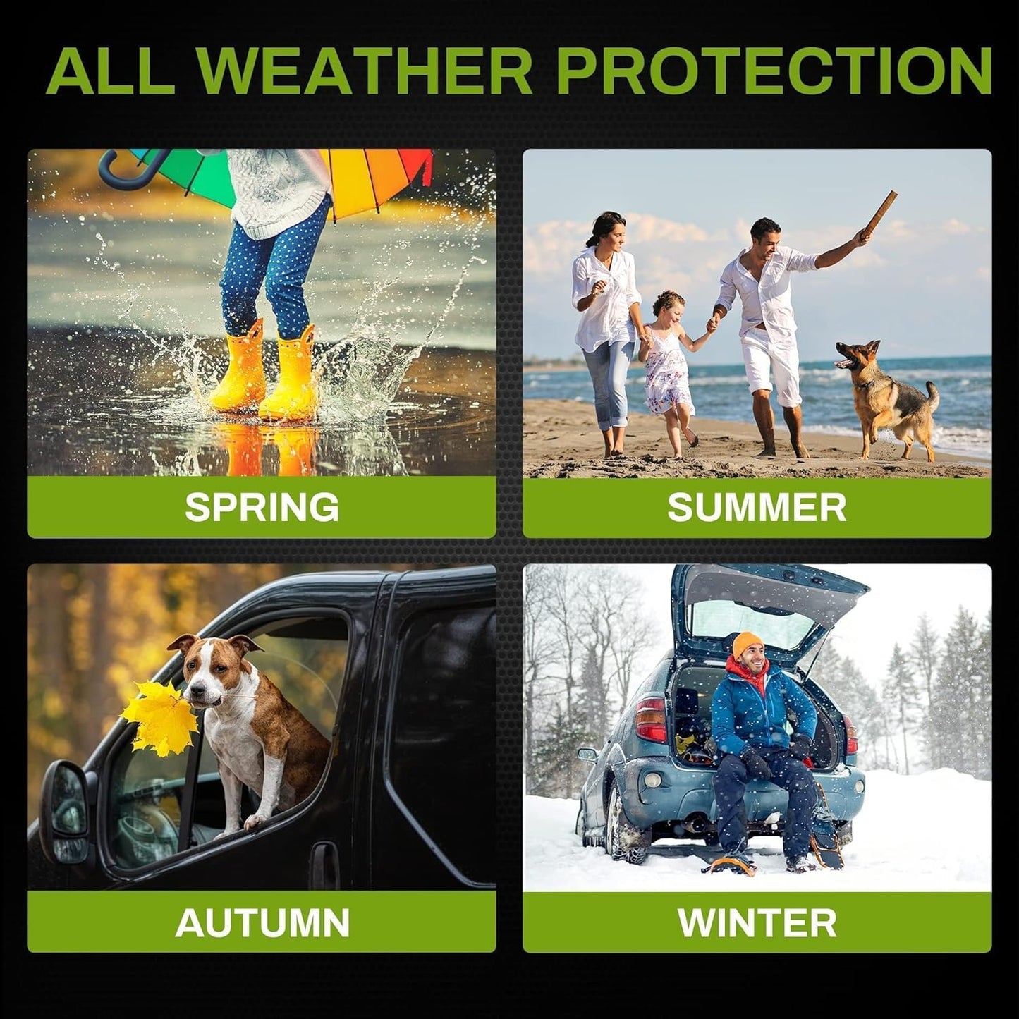 AUTOSAVER88 Floor Mats & Cargo Liner Fit for Toyota Highlander 7 Seats W/O Subwoofer 2025-2020, All Weather Floor Liners 3 Row Trunk Mat with Backrest Mat Car Mats Full Set Accessories, Black