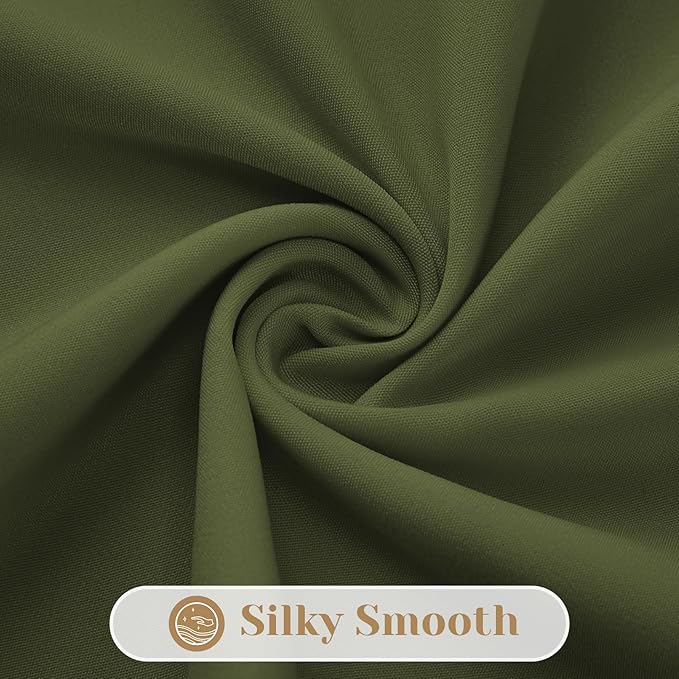 HOMEIDEAS Non-See-Through Olive Green Privacy Sheer Kitchen Curtains, 30 X 24 Inches Long 2 Panels Sheer Curtains Light Filtering Window Drapes for Bedroom Living Room