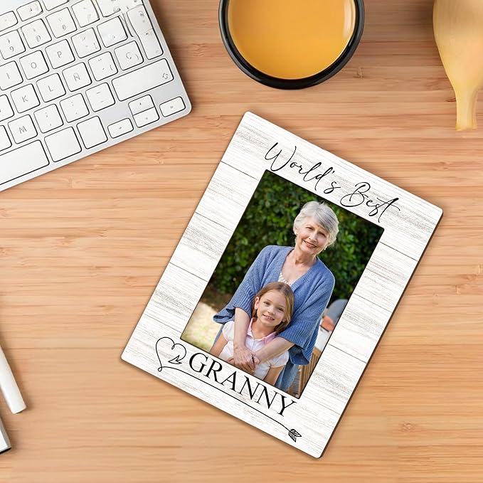 Granny Gifts Picture Frame 5x7, Grandma Photo Frame, Christmas Mothers Day Birthday Gifts for Grannys from Grandkids, World's Best Granny Wooden Picture Photo Frames for Desk Home Room Decor