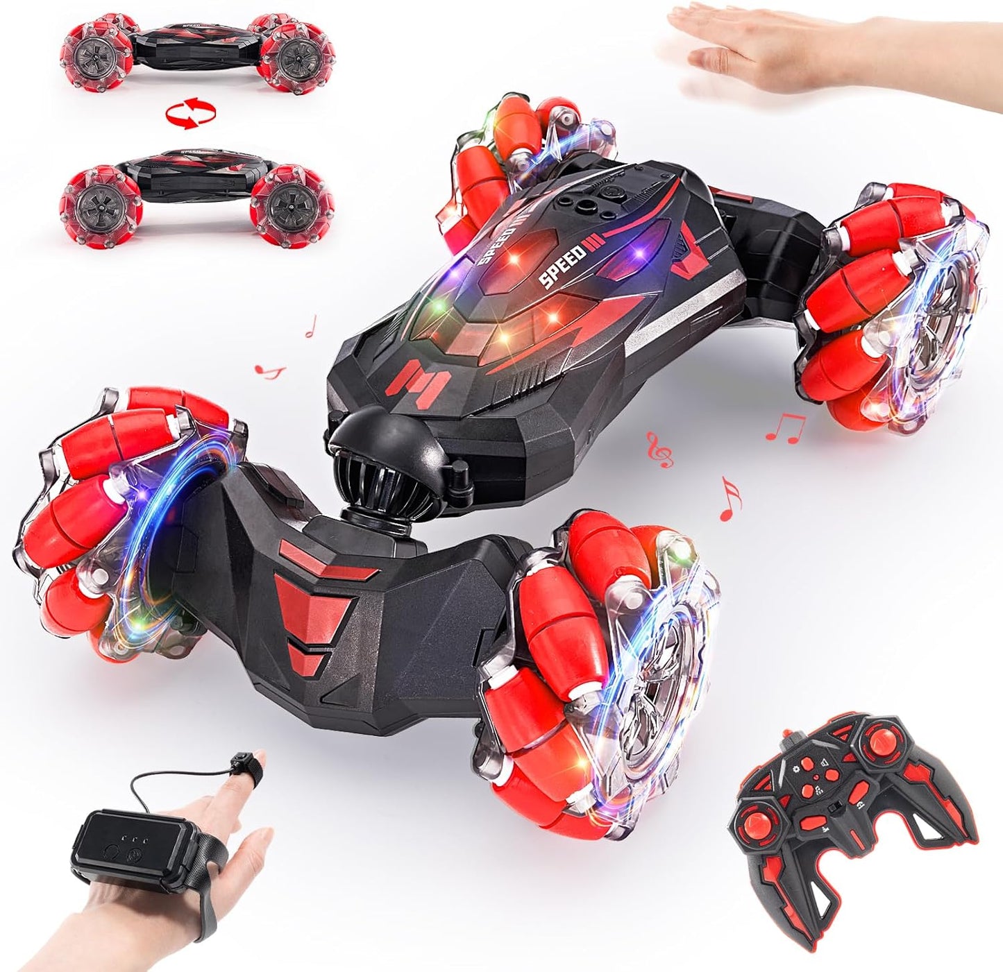 Gesture Sensing RC Stunt Car,Remote Control Car Toys for Ages 5-13,Drift Cars with Lights Music,4WD 360° Spins All Terrains Kids Toys RC Cars, 8-12 Best Birthday Gift for Kids