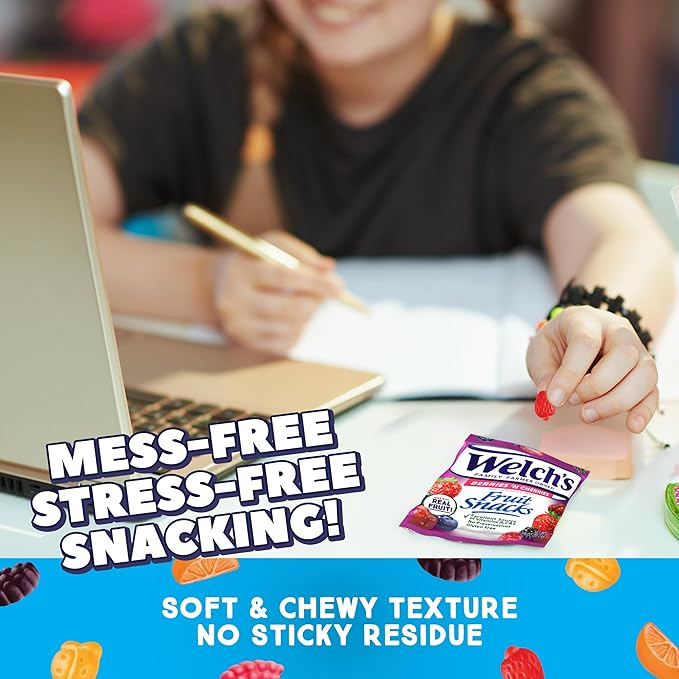 Welch's Fruit Snacks, Fruit Punch & Island Fruits & Berries 'N Cherries Snack Box, Gluten Free, 0.8oz Snack Packs (Pack of 60)