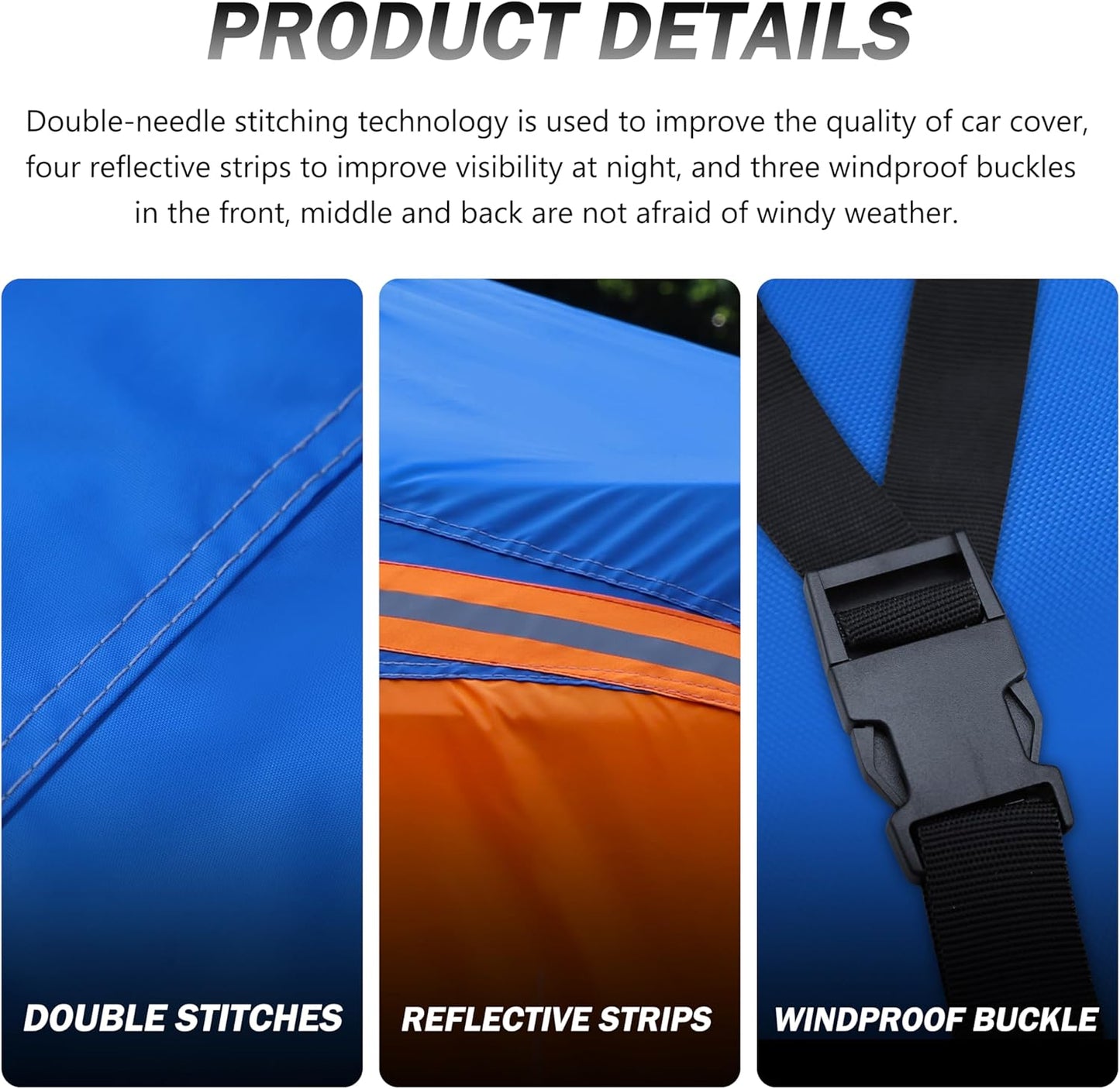 Heavy Duty Outdoor Car Cover Windproof All Weather Waterproof Sun Rain UV Dust Snow Protection Outdoor,Fit Toyota,Camry,Tesla Model 3,Honda Accord,Nissan Altima,Kia K5 etc.Size A4