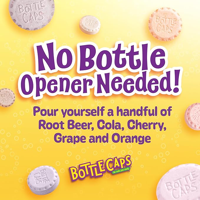Wonka Bottle Caps, Fizzy Hard Candy, 5 Ounce Theater Candy Boxes (Pack of 10)