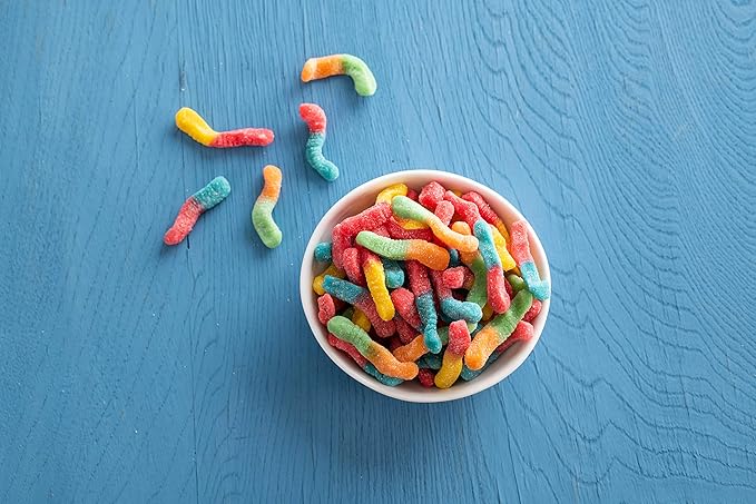 Trolli Sour Brite Crawlers Minis, Sour Gummy Worms, 3.5 Ounce Theater Candy Boxes (Pack of 24)