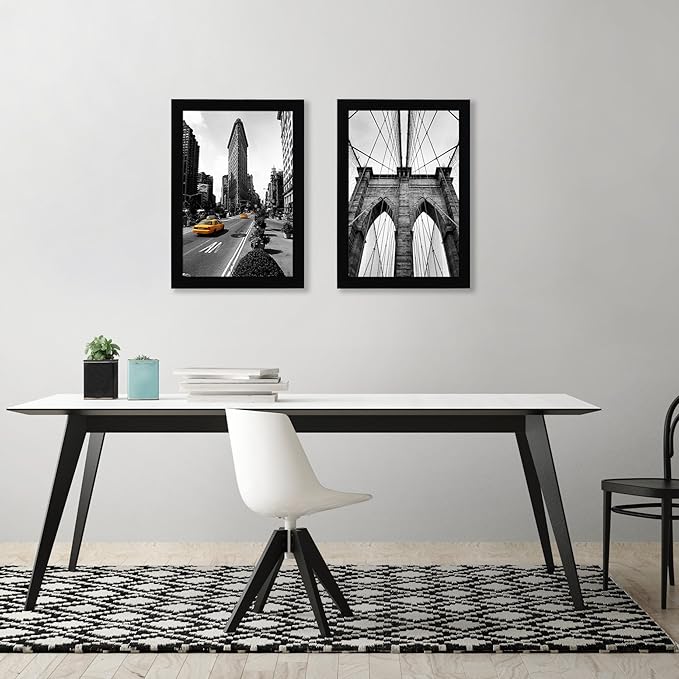 Americanflat 11x17 Picture Frame in Black - Legal Sized Paper Display - Composite Wood with Shatter Resistant Glass - Horizontal and Vertical Formats for Wall (2-Pack)