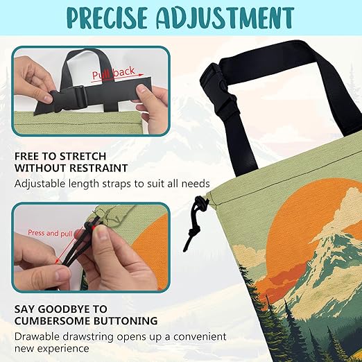 Car Garbage Bag Retro Orange Sun Mountain Hanging Canvas Car Trash Bag Waterproof Drawstring Car Back Seat Organizer for Car Back Front Seat Console with Adjustable Buckle