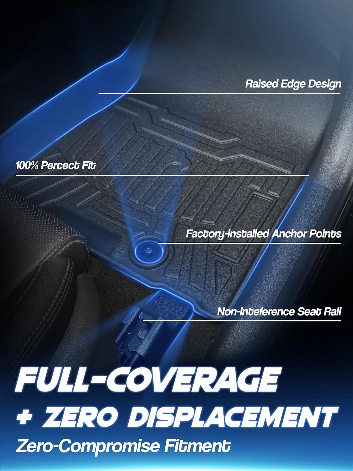 Car Floor Mats for 2024 2025 Hyundai Santa Fe Accessories(Not for Hybrid),TPE All Weather Protection Floor Mats,Custom Fit 3 Rows Car Floor Liners Set,Heavy Duty Accessories,Black