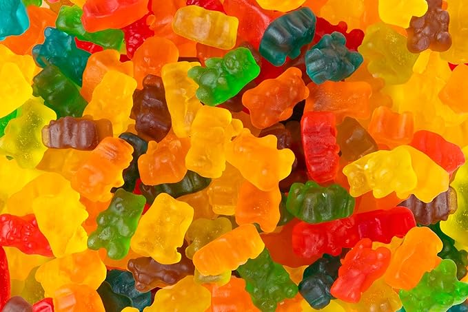 5 lb Bulk Gummy Candy Box – Includes Gummi Bears, Cinnamon Bears, Sour Gummy Worms, and Gummi Peach Rings – Fun Variety Mix for Candy Buffets, Parties, Snacking & Gifting