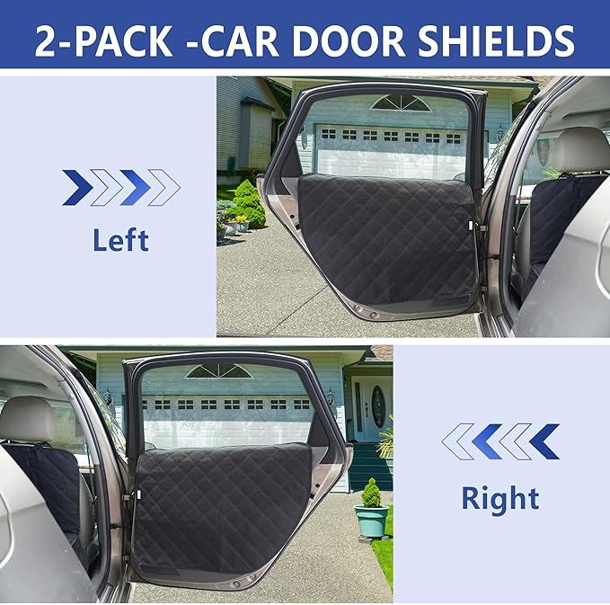 Dog Car Door Protector ??Anti-Scratch/Stain-Resistant, Window-Roll-Compatible, No Tint Damage, 2-Pack, Secure Fit for Car/SUV/Truck