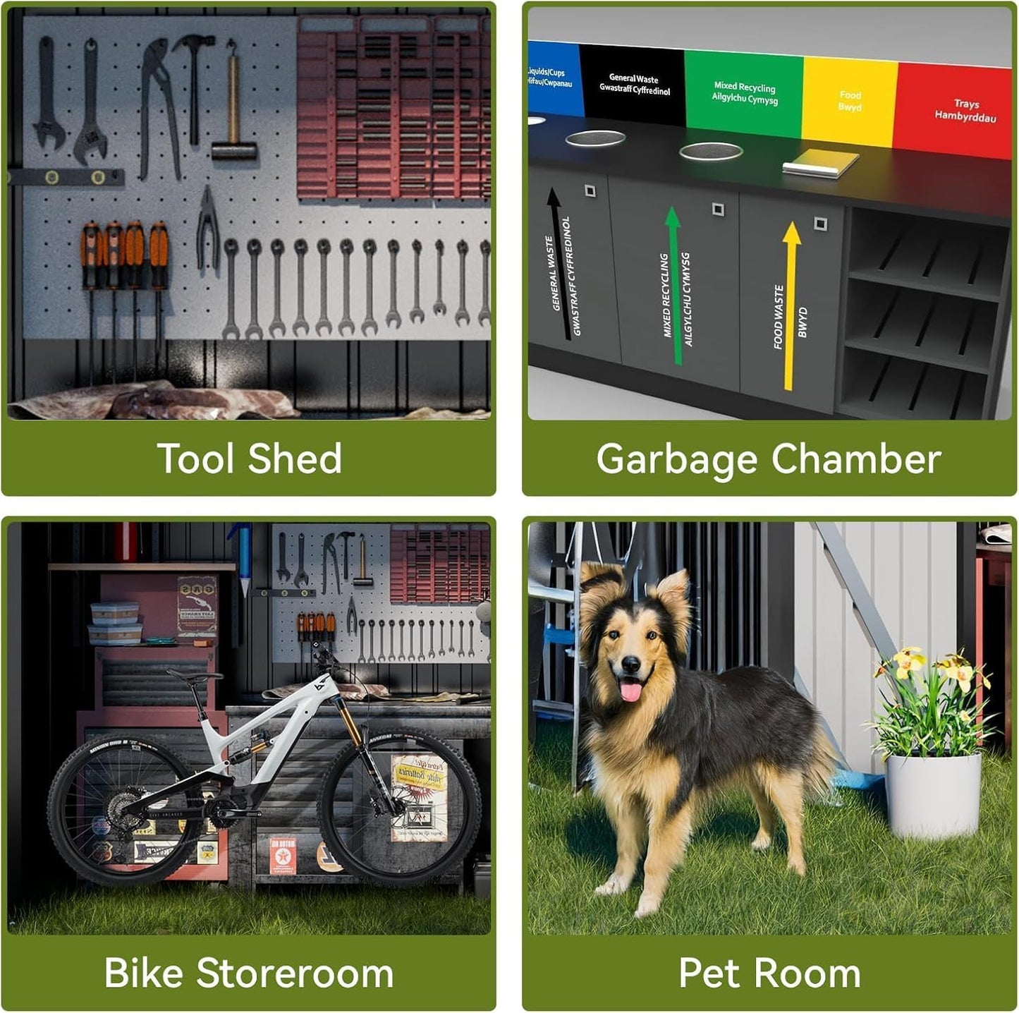 COMHOMA Shed Outdoor Storage Shed Metal,Lockable Doors Tool Sheds with Sloping Roof,Steel Garden Shed with Air Vent for Backyard,Patio,Lawn,Poolside (Grey, 6'*4')