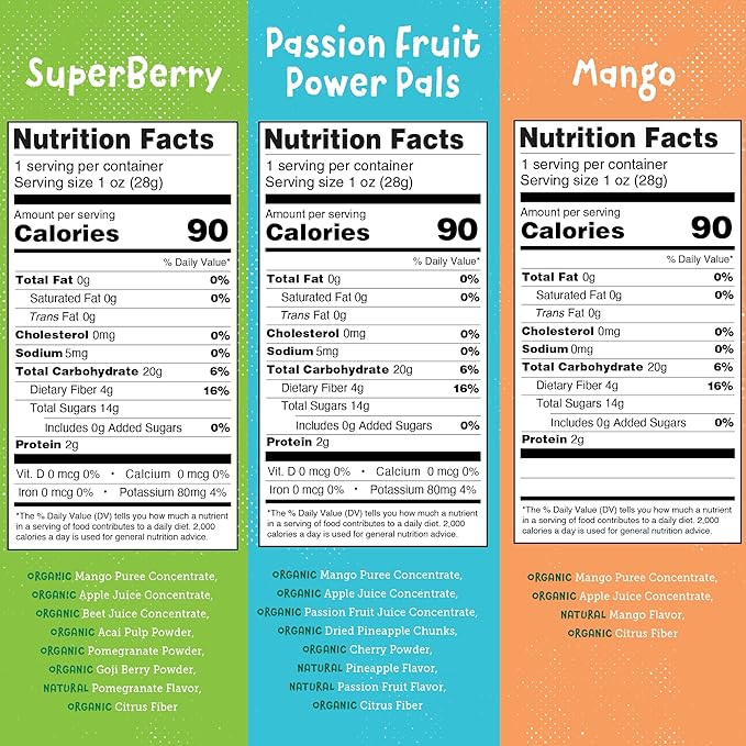 YOU LOVE FRUIT - Fruit Snacks Variety Pack 30 count, 100% Natural Gluten-Free, Vegan, Low Carb, Low Fat Fruit Kosher Snacks for Kids, College Students, Teachers and Offices, Healthy Fruit Snacks (passion fruit, super berry, mango)