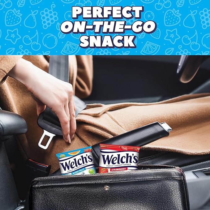 Welch's Fruit Snacks, Mixed Fruit & Strawberry Snack Box, Gluten Free, 0.8oz Snack Packs (Pack of 60)