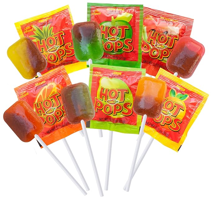 Yummy Lix Hot Pops Gourmet Lollipops, (Pack of 24)