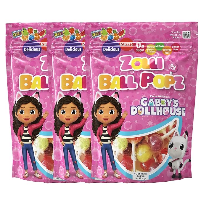 Zollipops Ball Popz Clean Teeth Lollipops - AntiCavity Sugar-Free Candy for Healthy Smiles, Great for Kids - 5.2 Ounce Pack