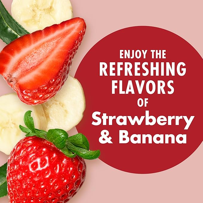 V8 +ENERGY Strawberry Banana Energy Drink, Made with Real Vegetable and Fruit Juices, 8 FL OZ Can (Pack of 6)